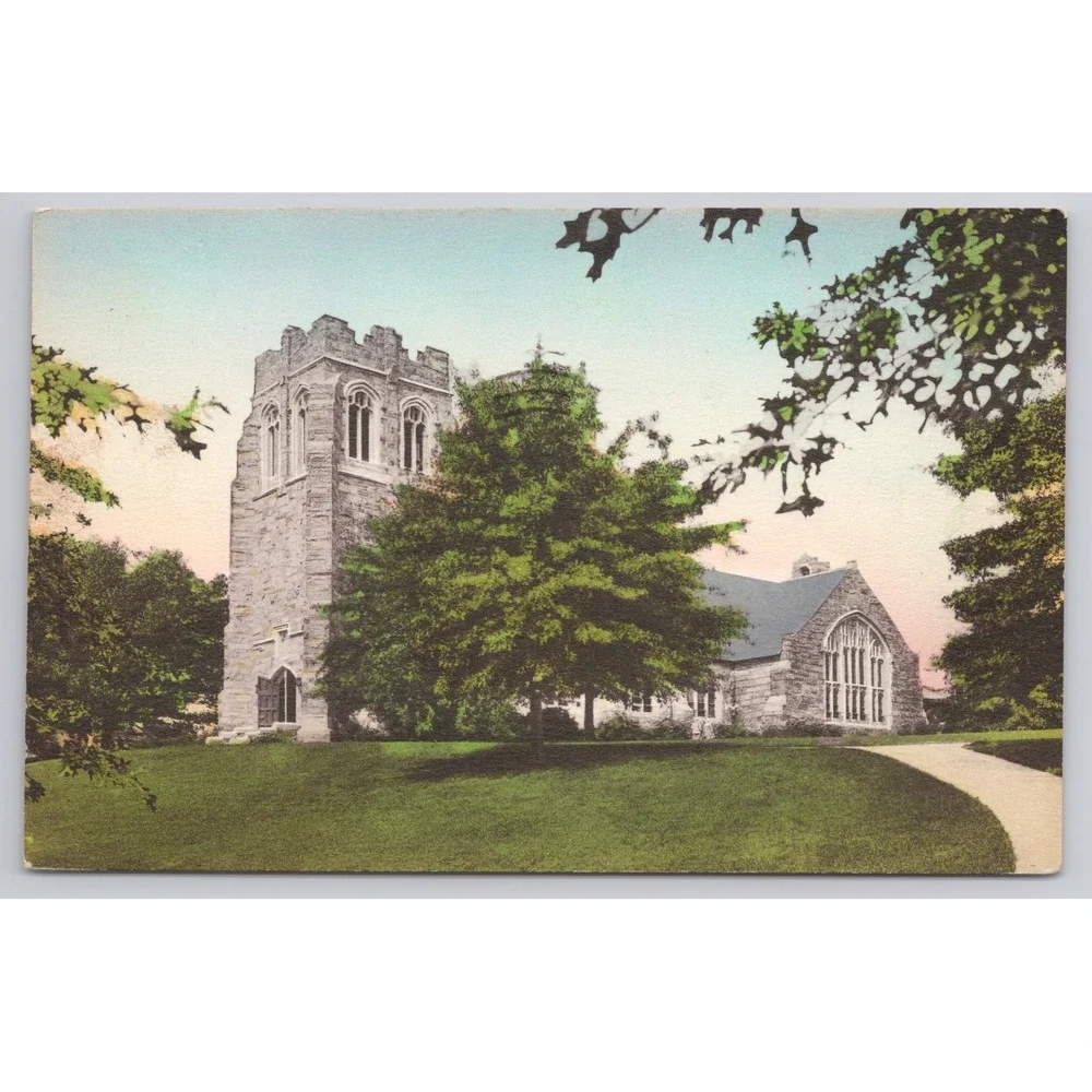 Russell Sage Memorial Chapel East Northfield MA Hand Colored Albertype‎ Postcard